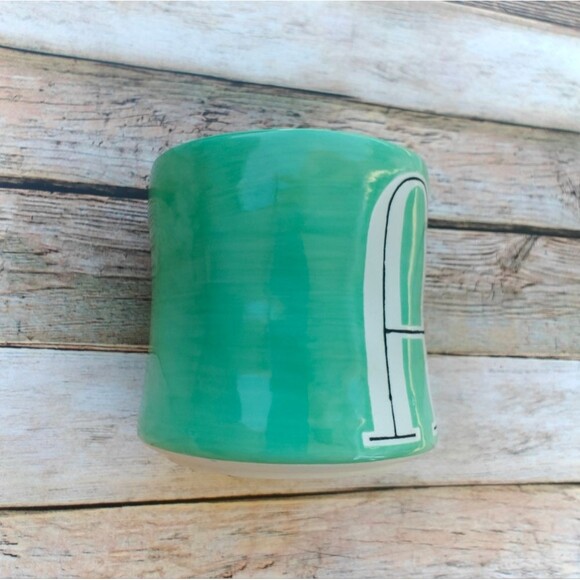 Anthropologie Initial Monogram “A” Mug Green - Picture 3 of 7